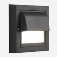 Φωτιστικό Επίτοιχο LED 6W 230V 4000K Λευκό Φως Ημέρας Polycarbonate Μαύρο IP65 96GRFLED303/6BL